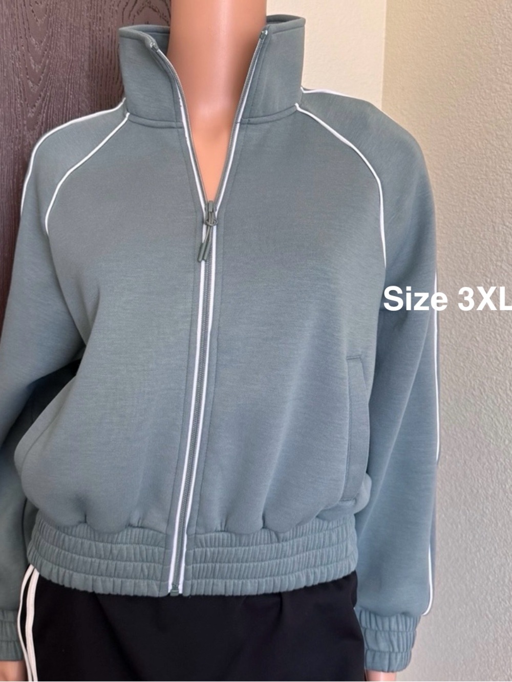 Avia Women's ScubaKnit Track Jacket, Size 3XL, Black Lapis
